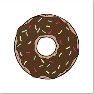 Chocolate Donut, Doughnut, Glaze, Icing, Sprinkles Posters and Art